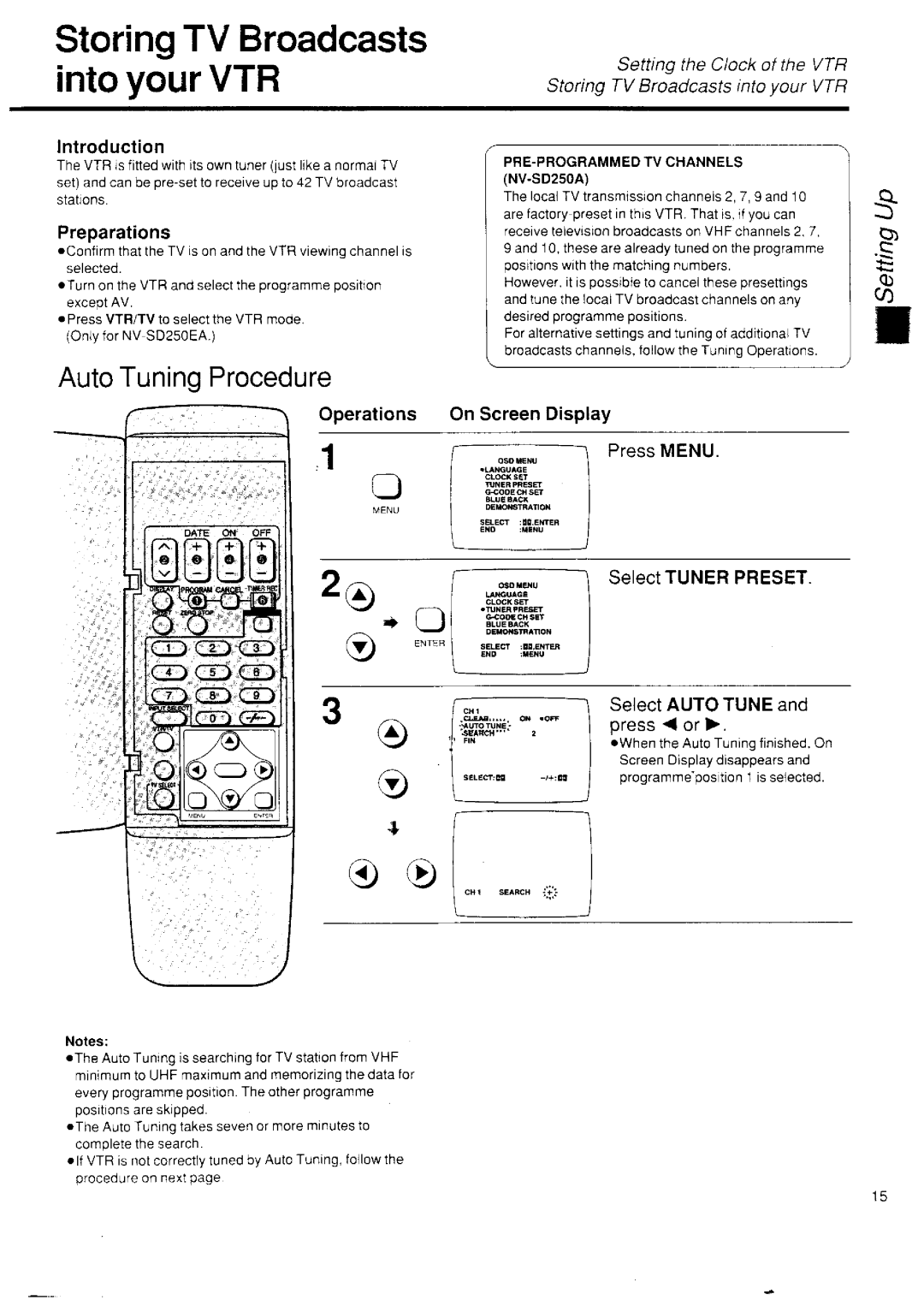 Panasonic NV-SD250 manual 