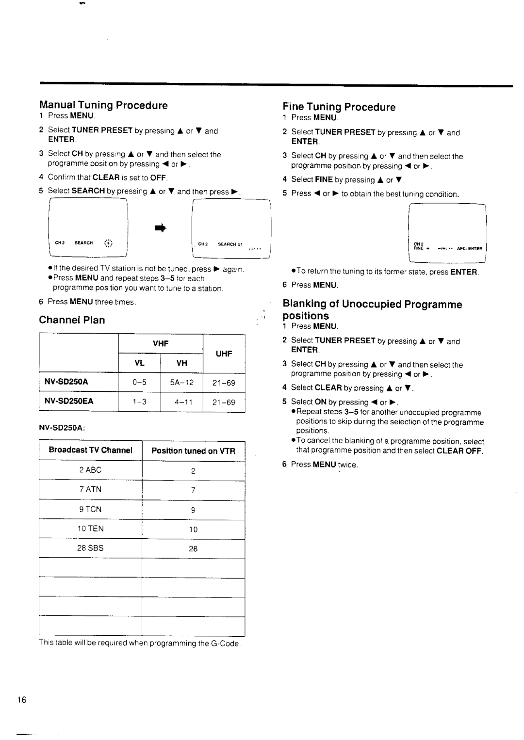 Panasonic NV-SD250 manual 