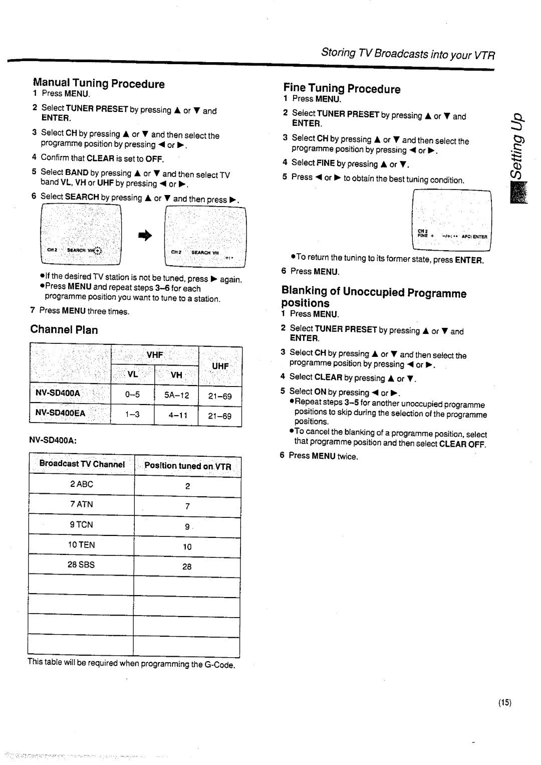 Panasonic NV-SD400 manual 