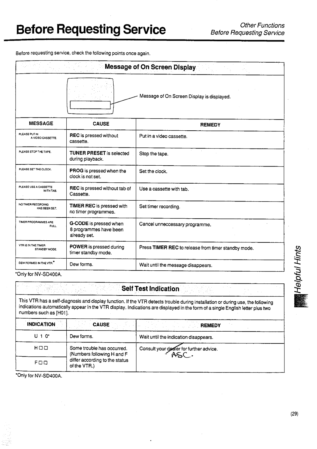 Panasonic NV-SD400 manual 