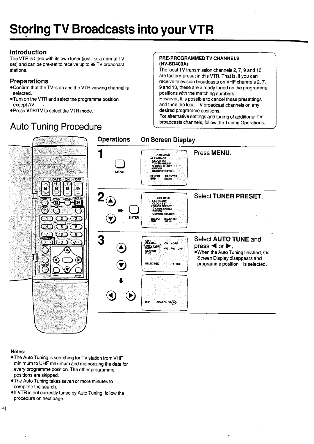 Panasonic NV-SD400 manual 