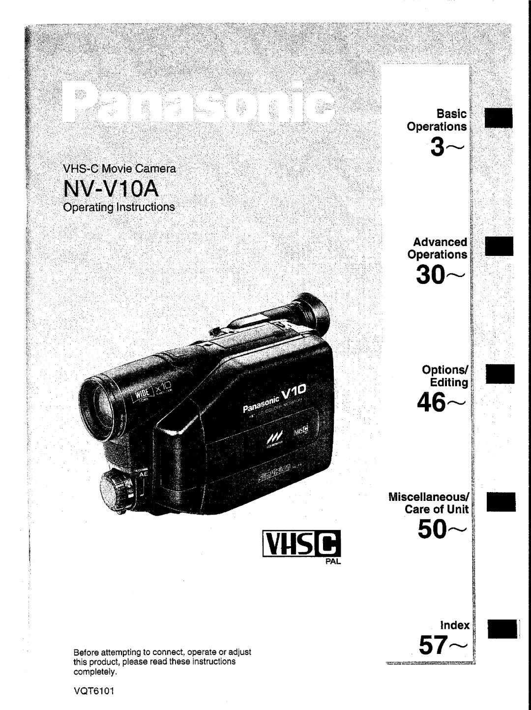 Panasonic NV-V10A manual 