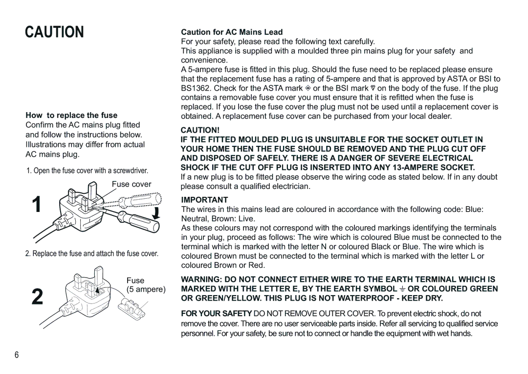 Panasonic NV-VP30EBL manual How to replace the fuse 