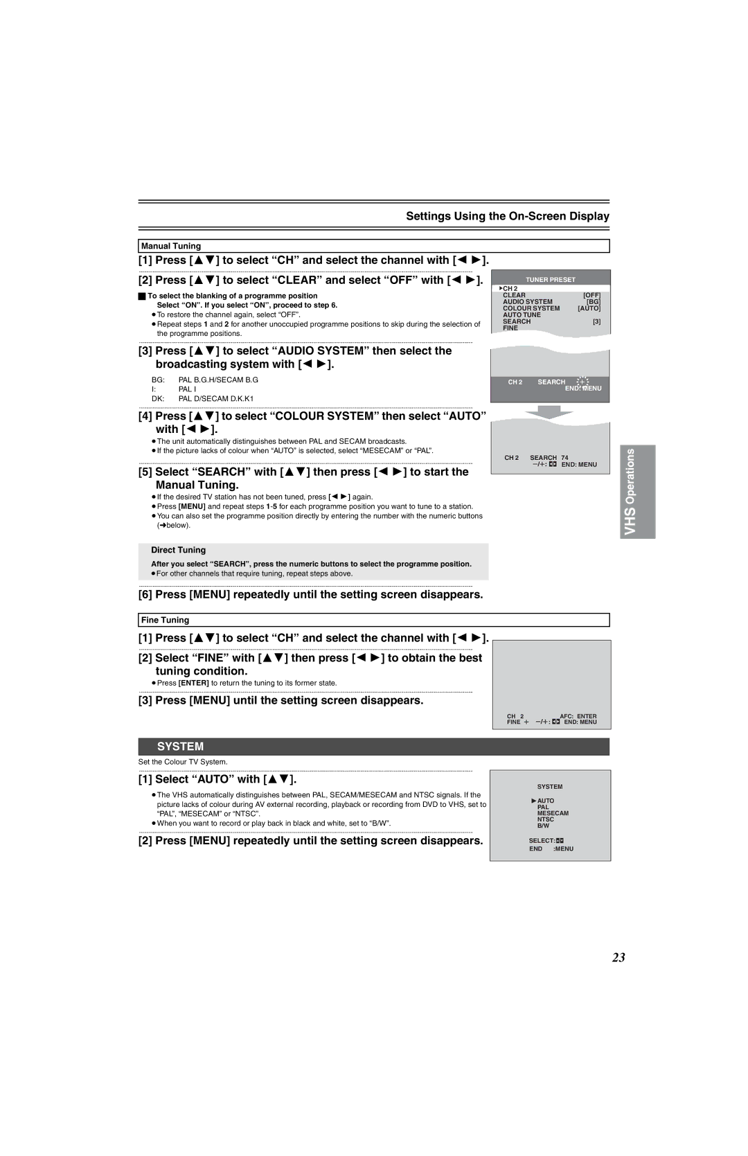 Panasonic NV-VP32 Series manual System 