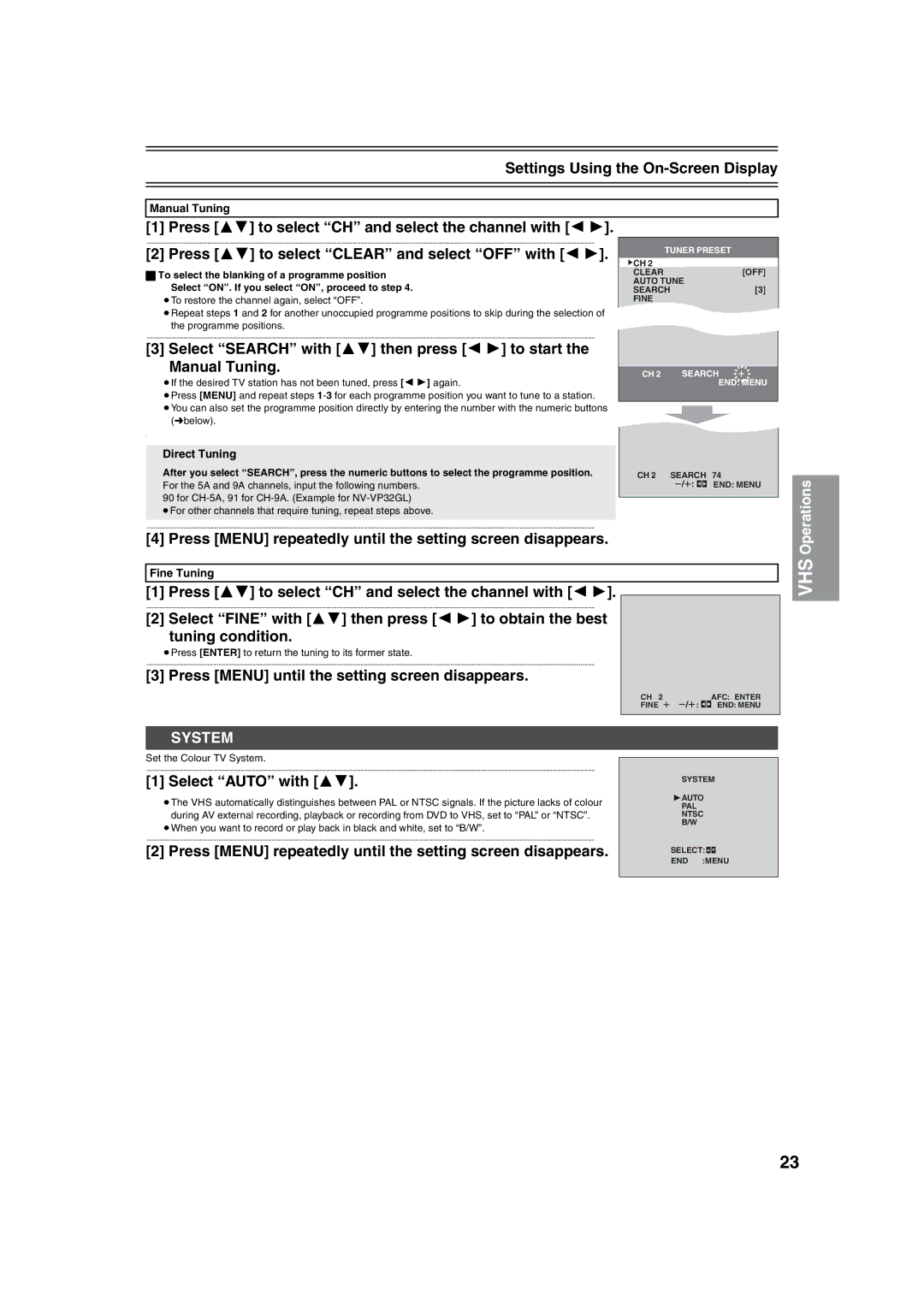 Panasonic NV-VP32 manual System 