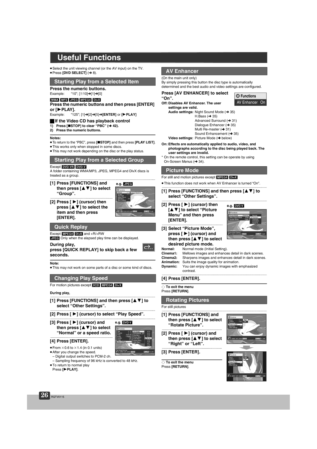 Panasonic NV-VP60 Series manual Useful Functions 