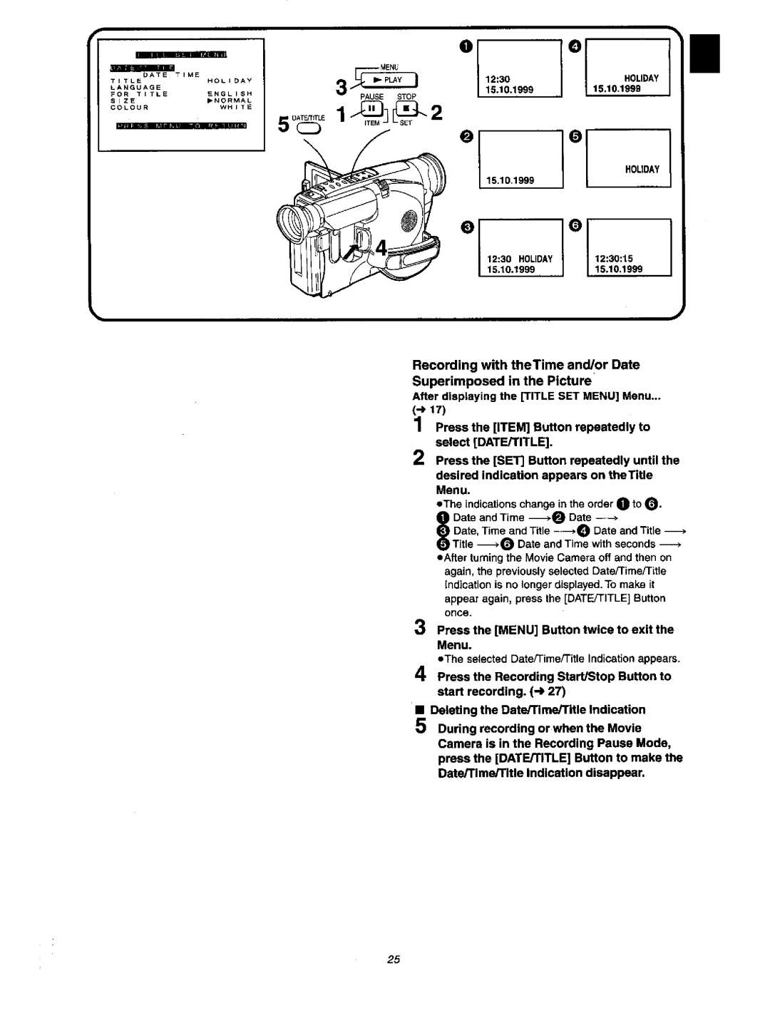 Panasonic NV VX 27 manual 