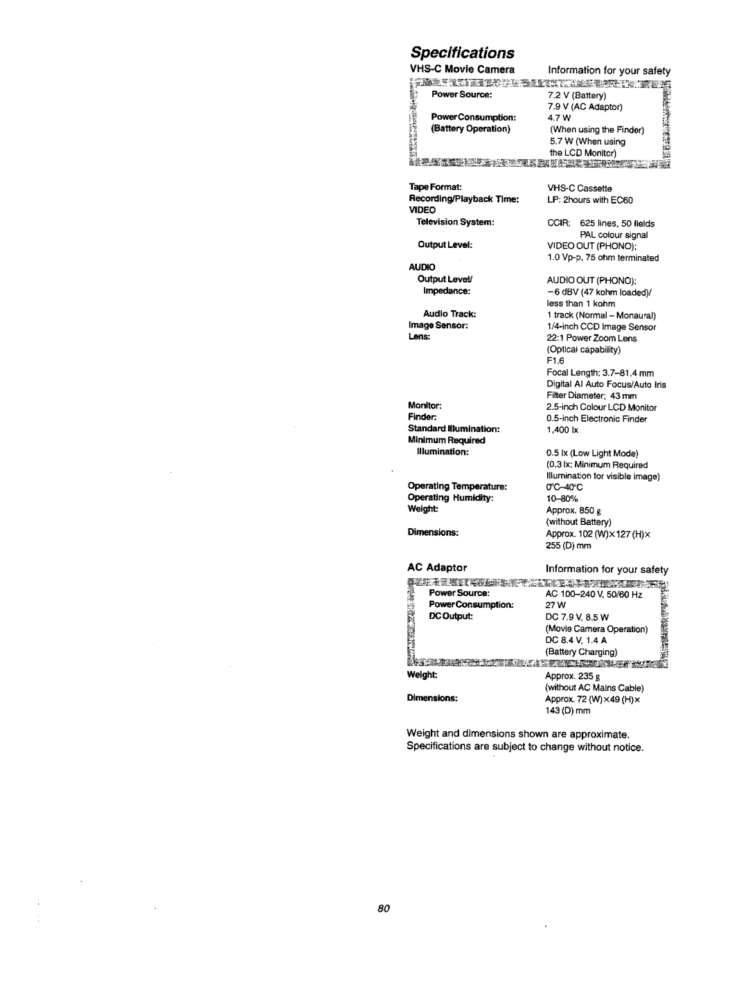 Panasonic NV VX 27 manual 