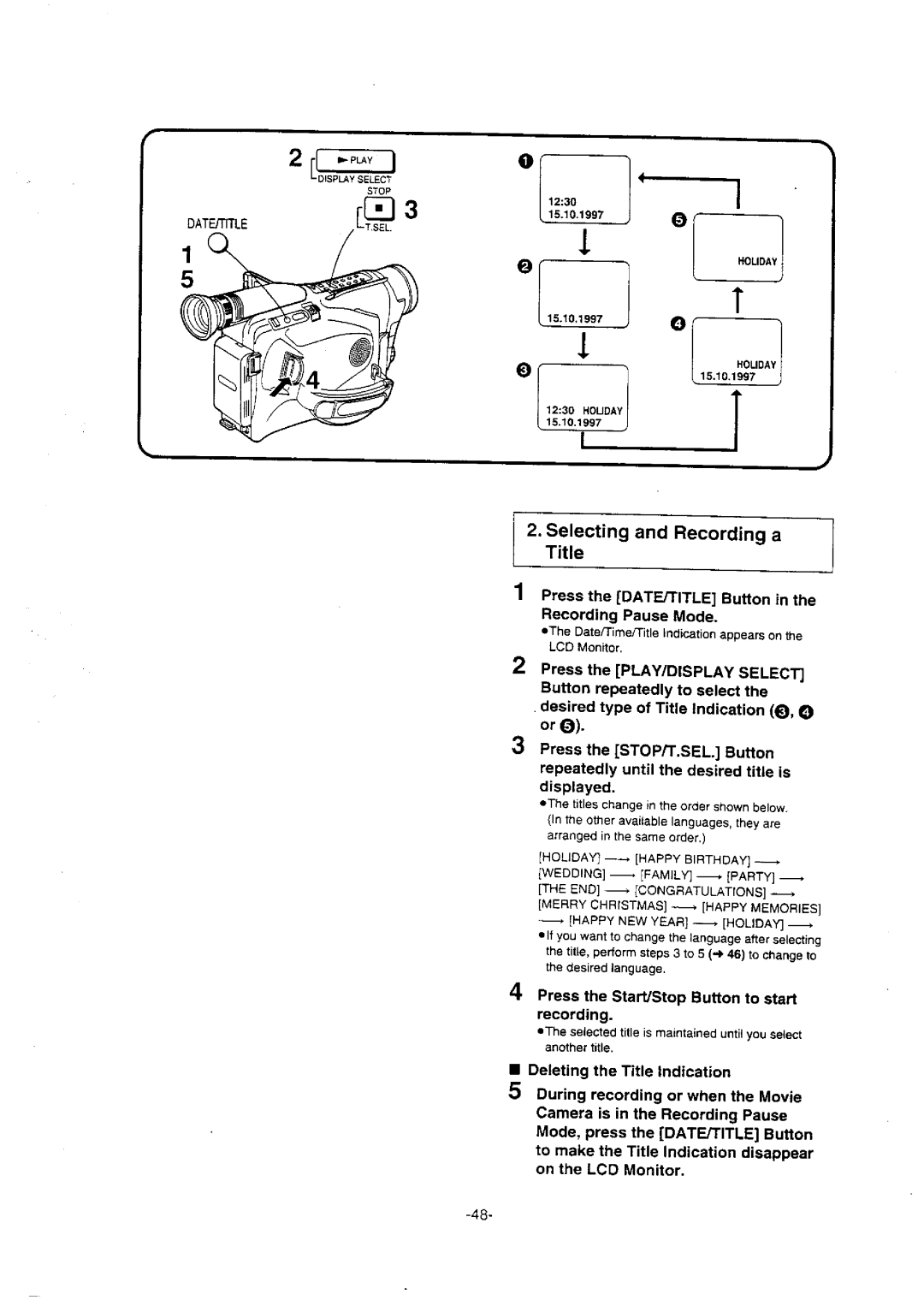 Panasonic NV-VX10A manual 