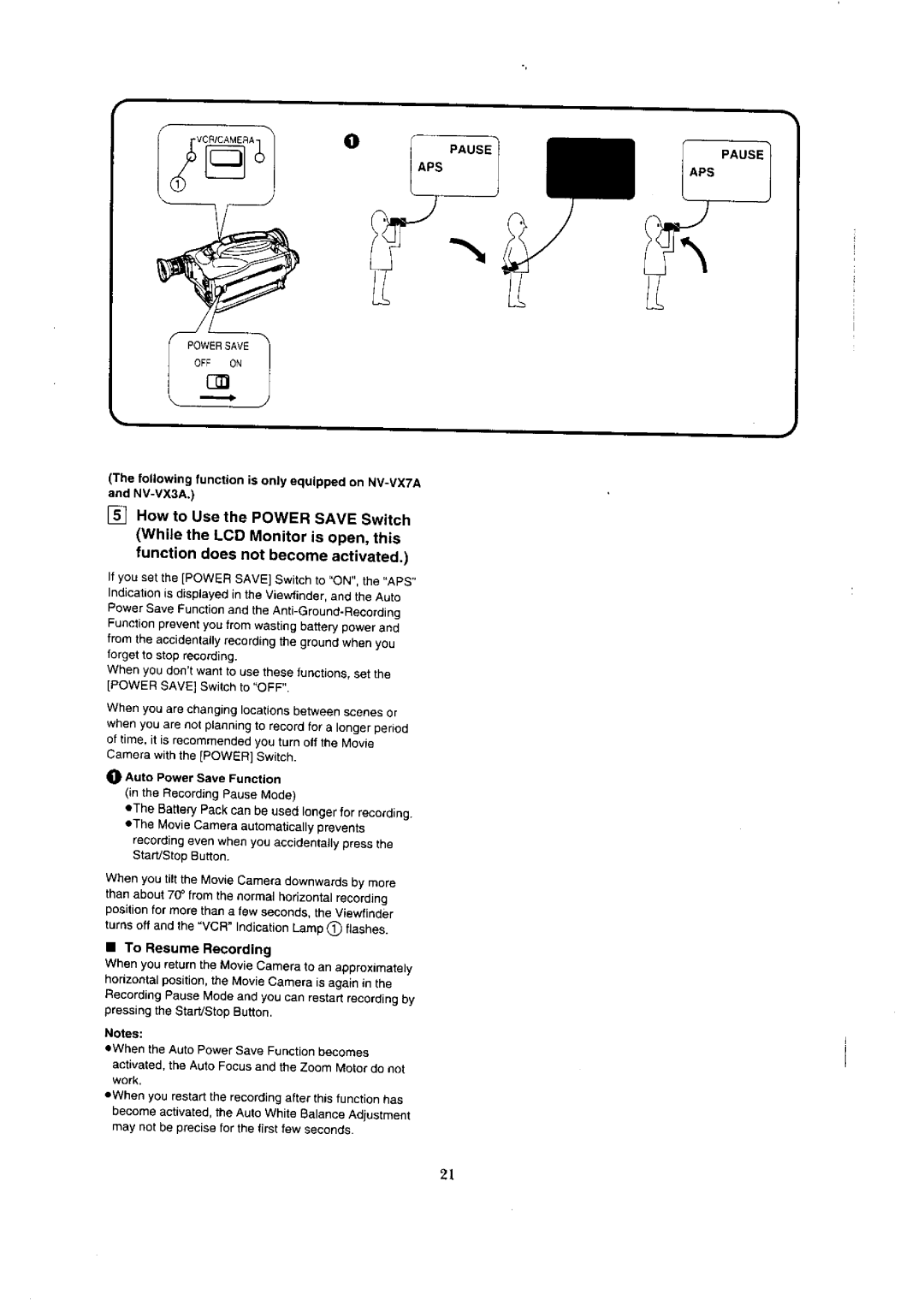 Panasonic NV-VX3, NV-VX1A, NV-VX5A, NV-VX7 manual 