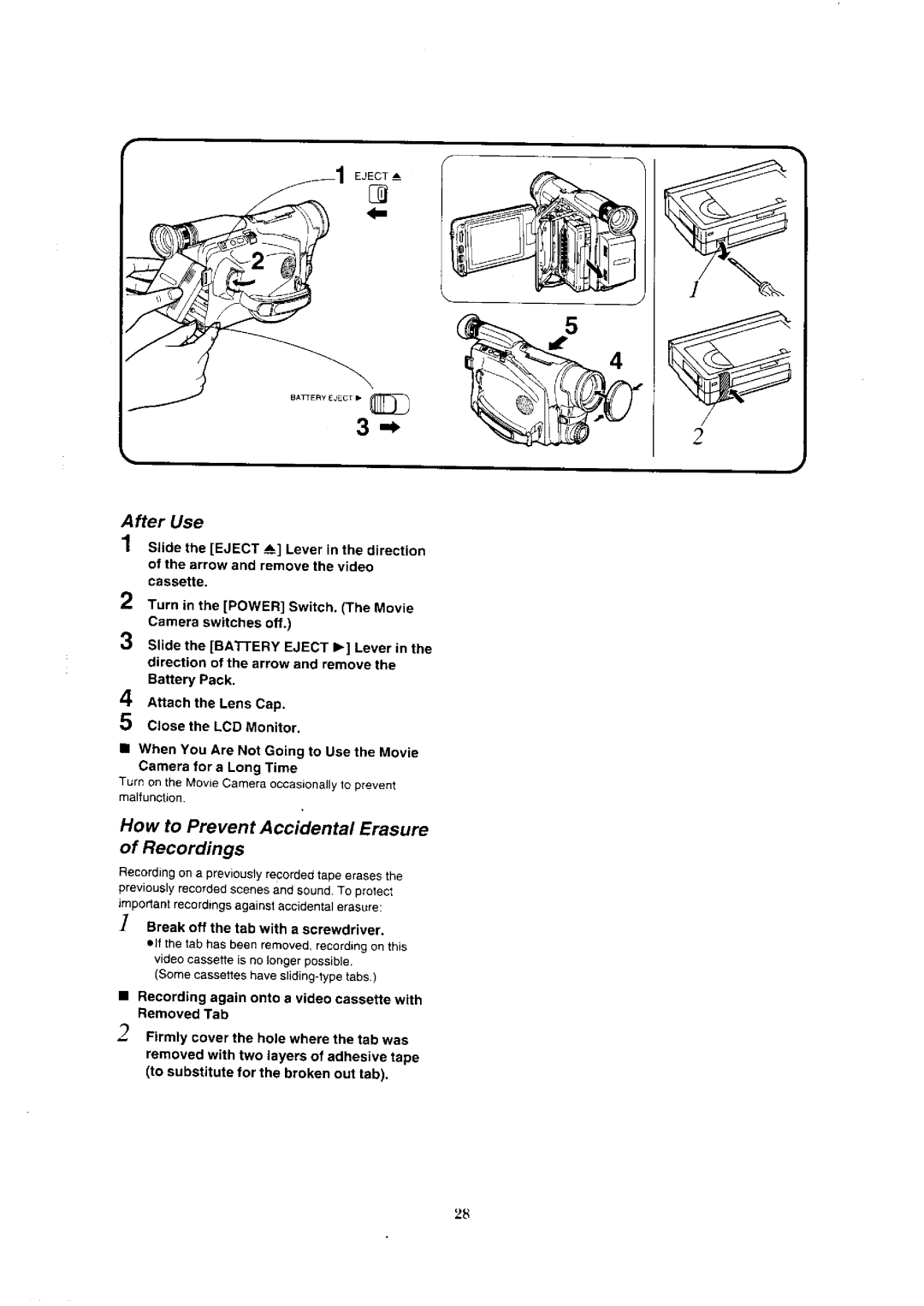 Panasonic NV-VX1A, NV-VX3, NV-VX5A, NV-VX7 manual 