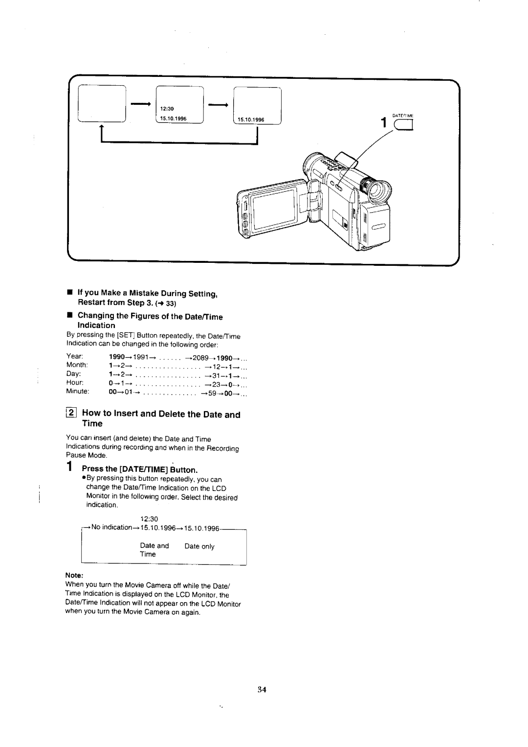 Panasonic NV-VX5A, NV-VX1A, NV-VX3, NV-VX7 manual 