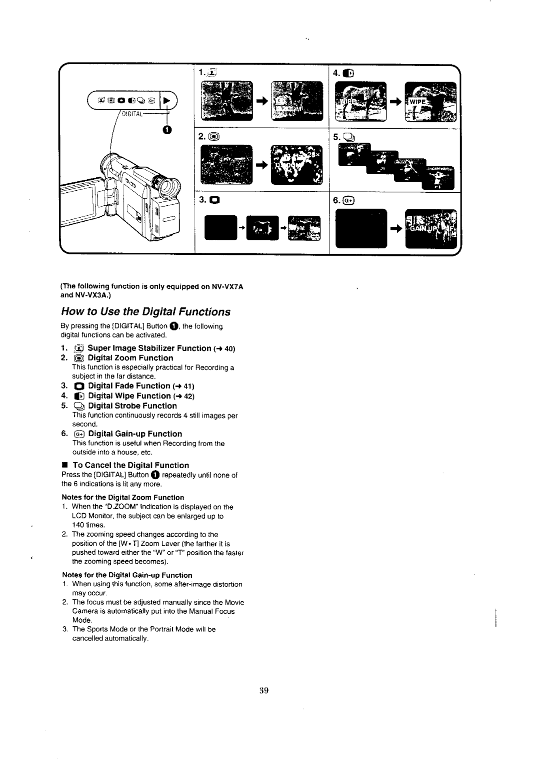 Panasonic NV-VX7, NV-VX1A, NV-VX3, NV-VX5A manual 