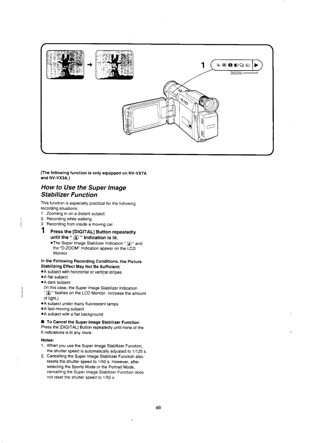 Panasonic NV-VX1A, NV-VX3, NV-VX5A, NV-VX7 manual 