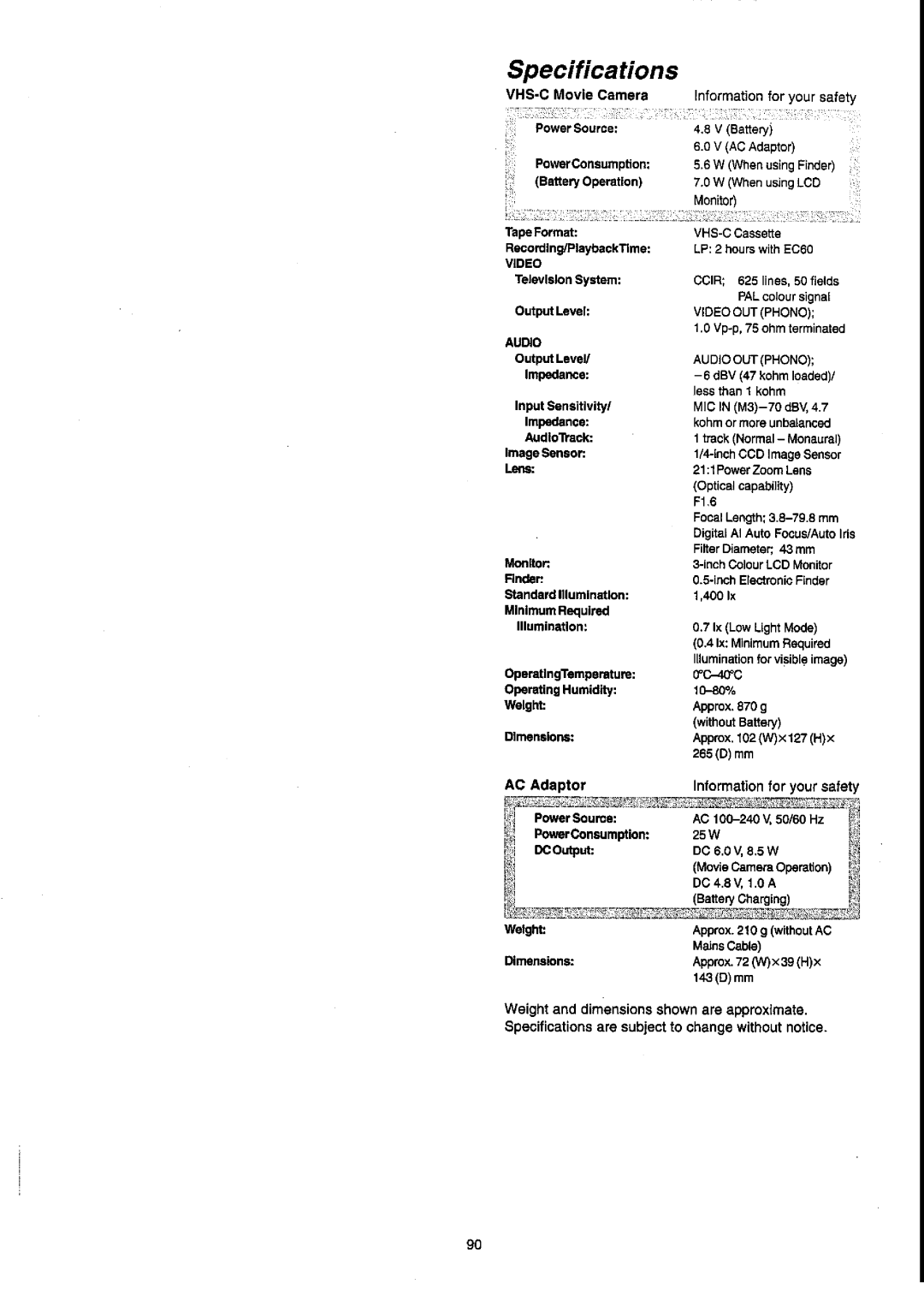 Panasonic NV-VX55A manual 