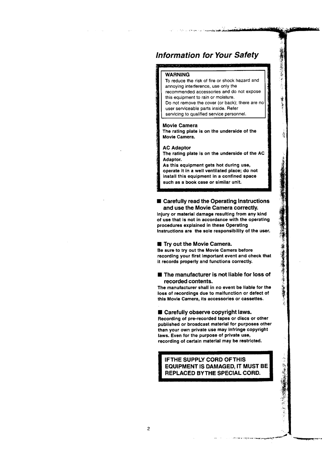 Panasonic NV-VX77A manual 