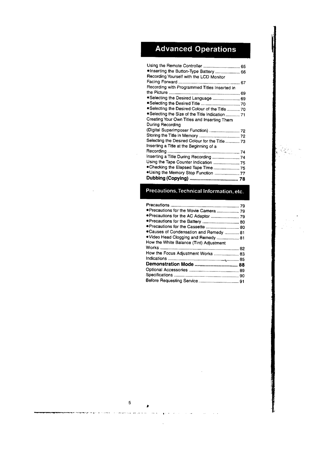 Panasonic NV-VX77A manual 