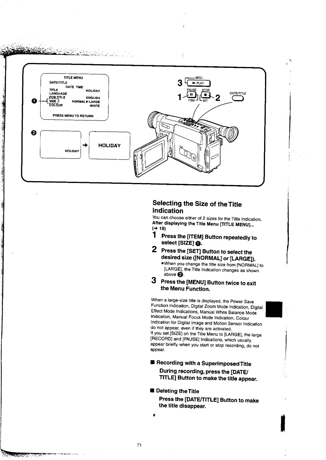 Panasonic NV-VX77A manual 