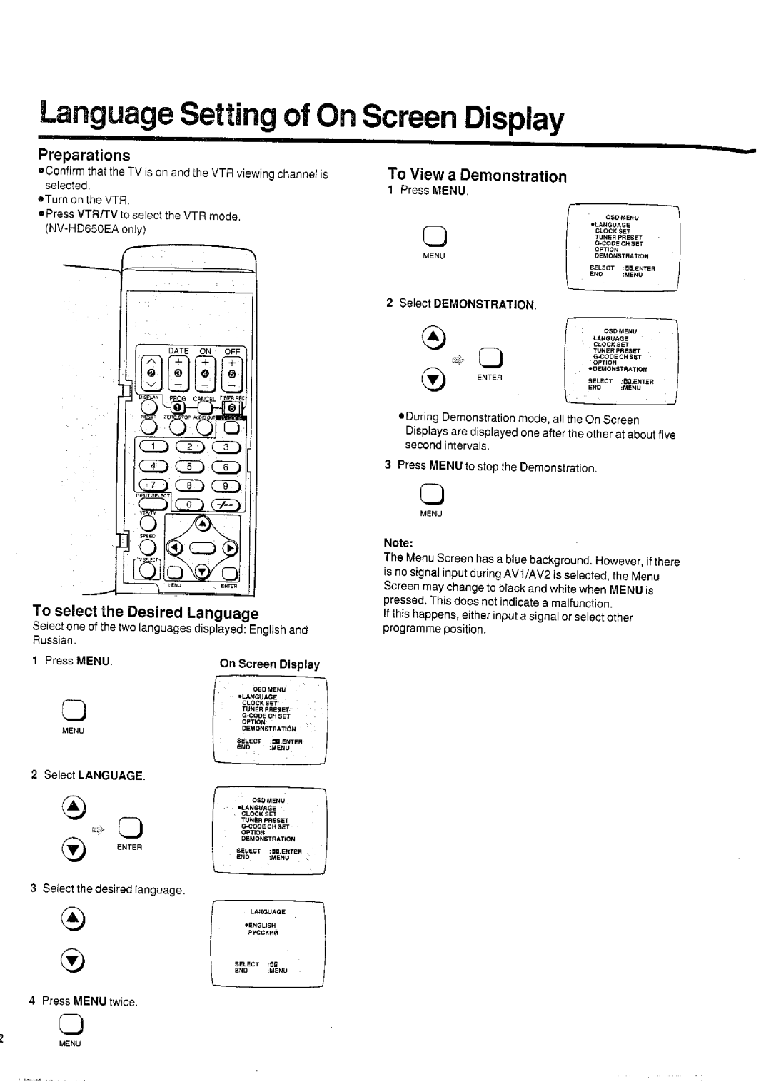 Panasonic NVHD650 manual 