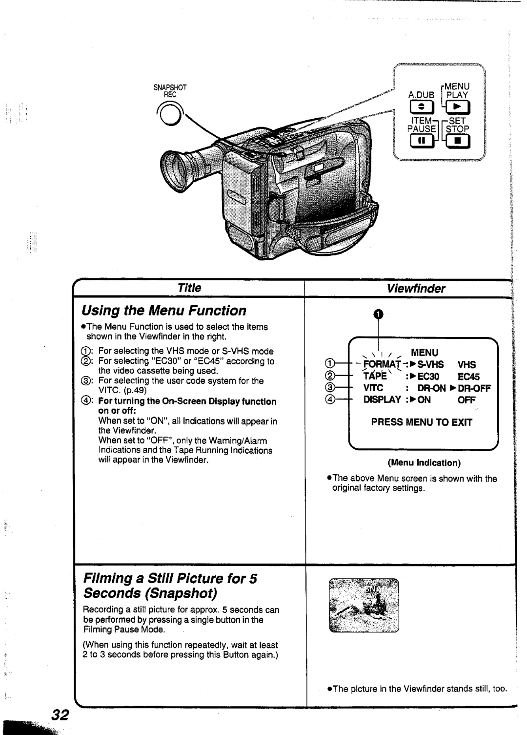 Panasonic NVS90A manual 