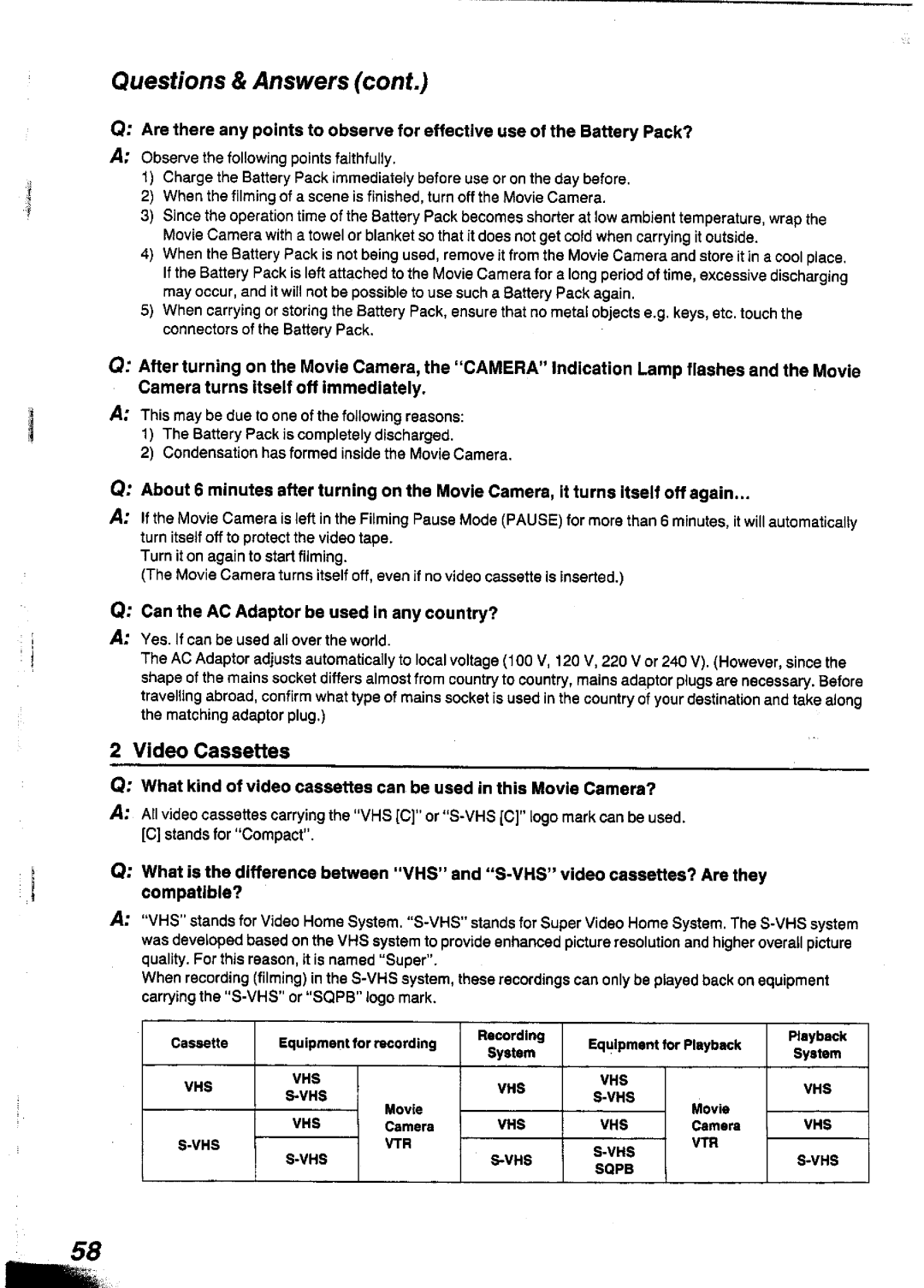 Panasonic NVS90A manual 