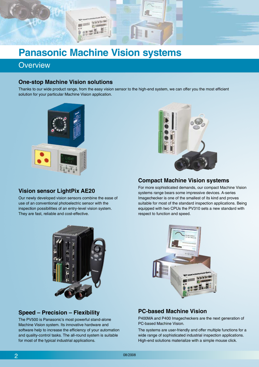 Panasonic P400MA manual Panasonic Machine Vision systems, Overview 