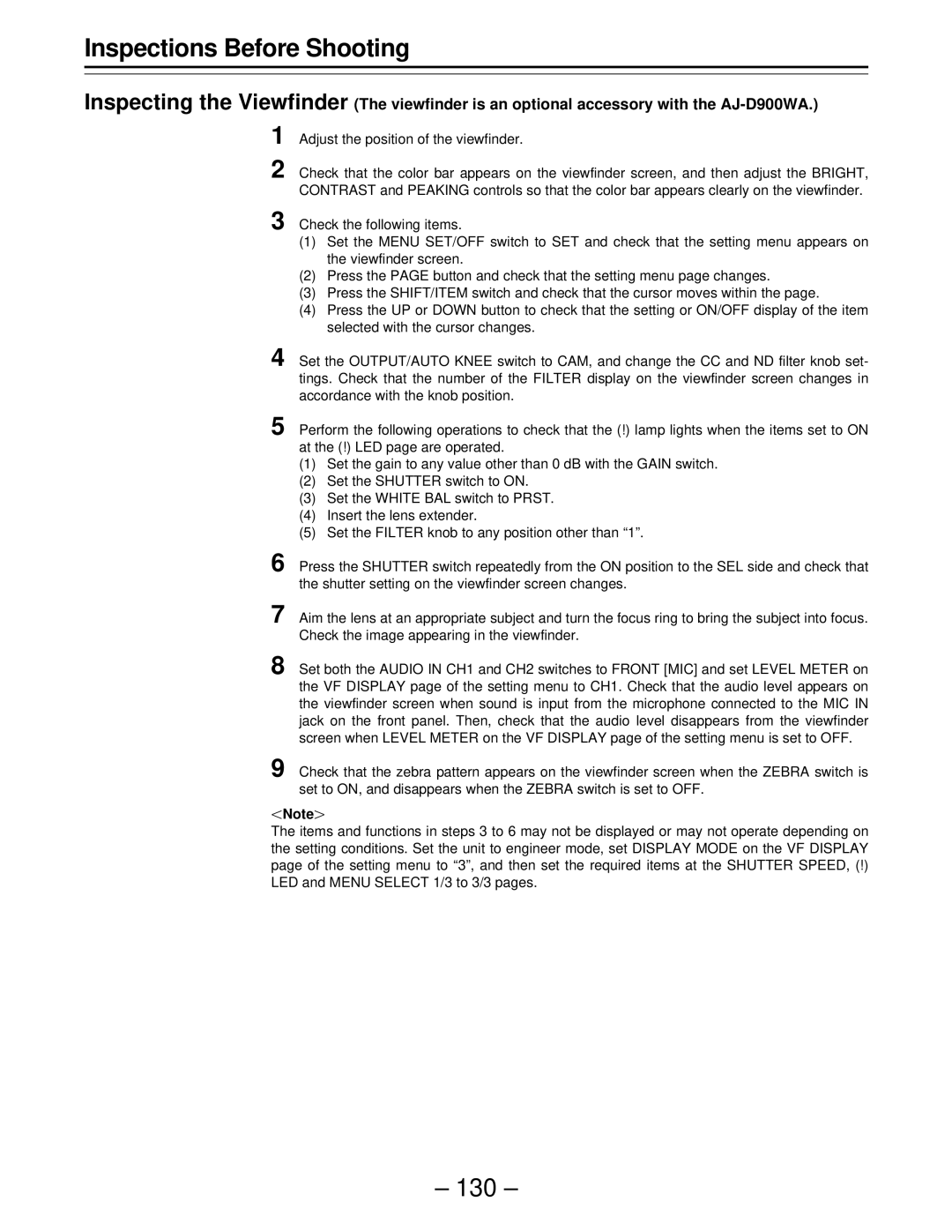 Panasonic PAJ- AJ- P operating instructions 130 