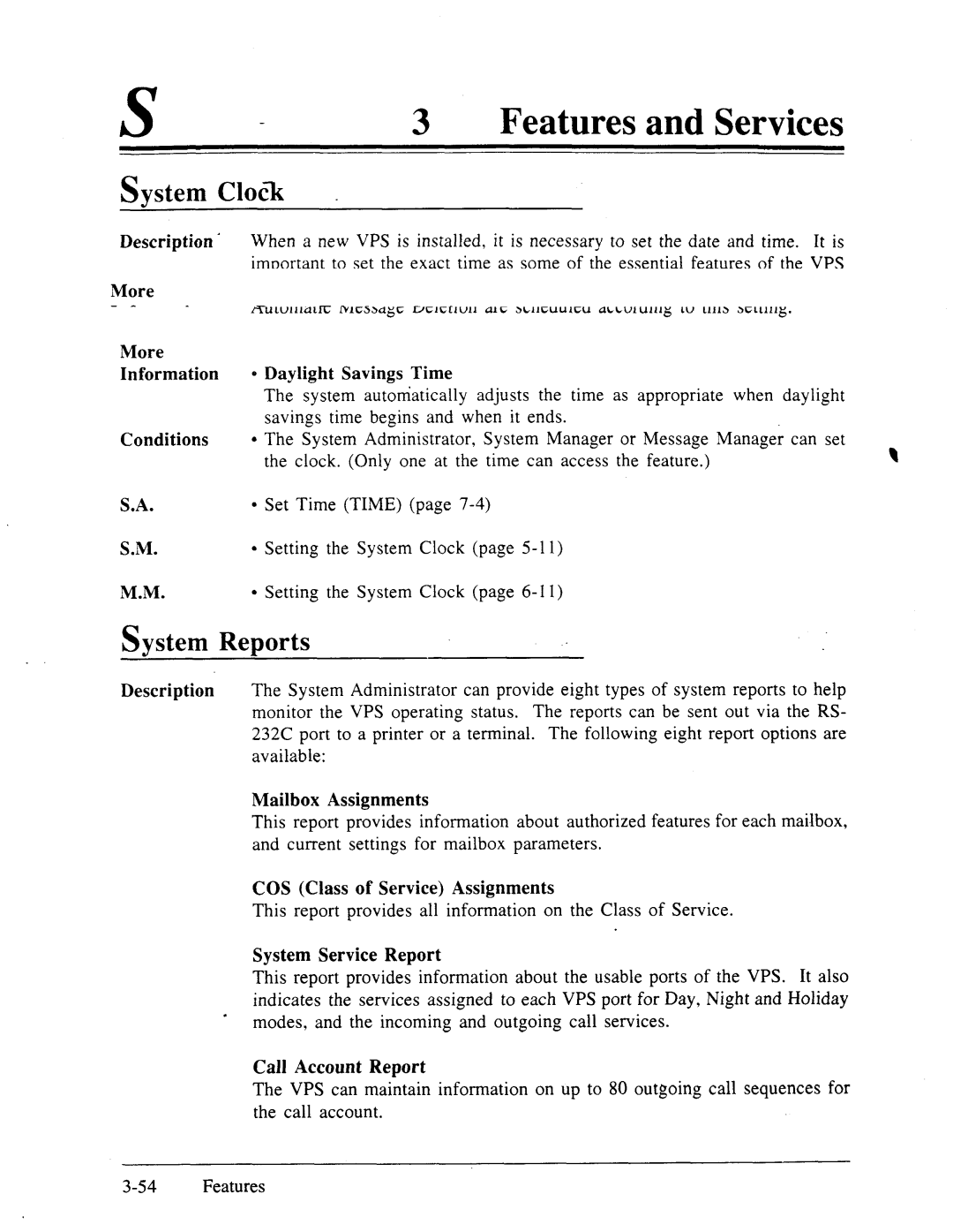 Panasonic panasonic manual System Cloc1, System Reports 