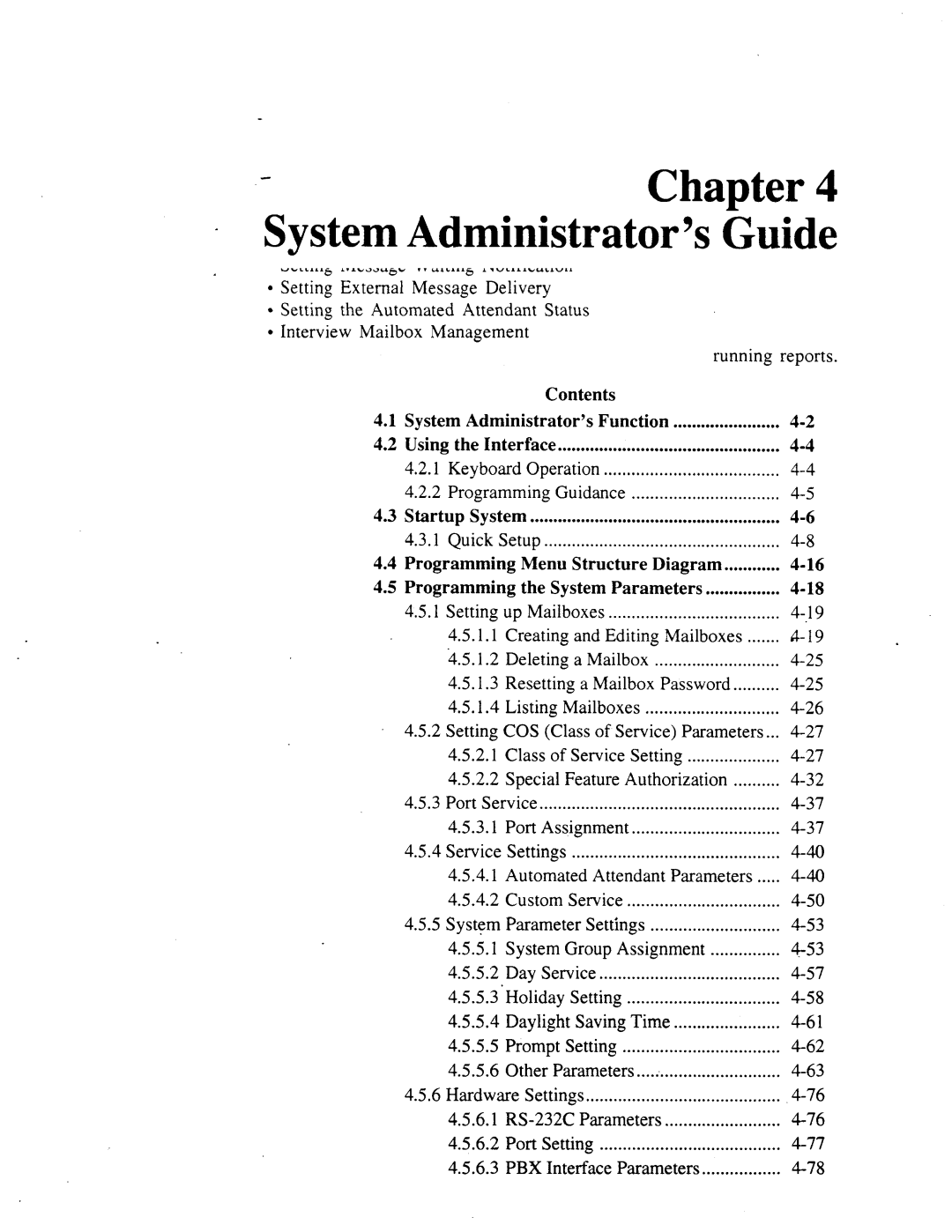 Panasonic panasonic manual Mailboxes, Class of Service Setting Special Feature Authorization 