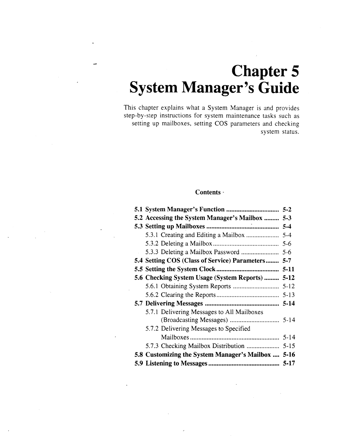 Panasonic panasonic manual System Manager’s Guide, System Usage System Reports 