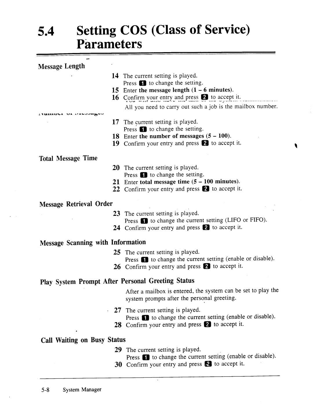 Panasonic panasonic manual Message Length, Number of Messages, Total Message Time, Message Retrieval Order 