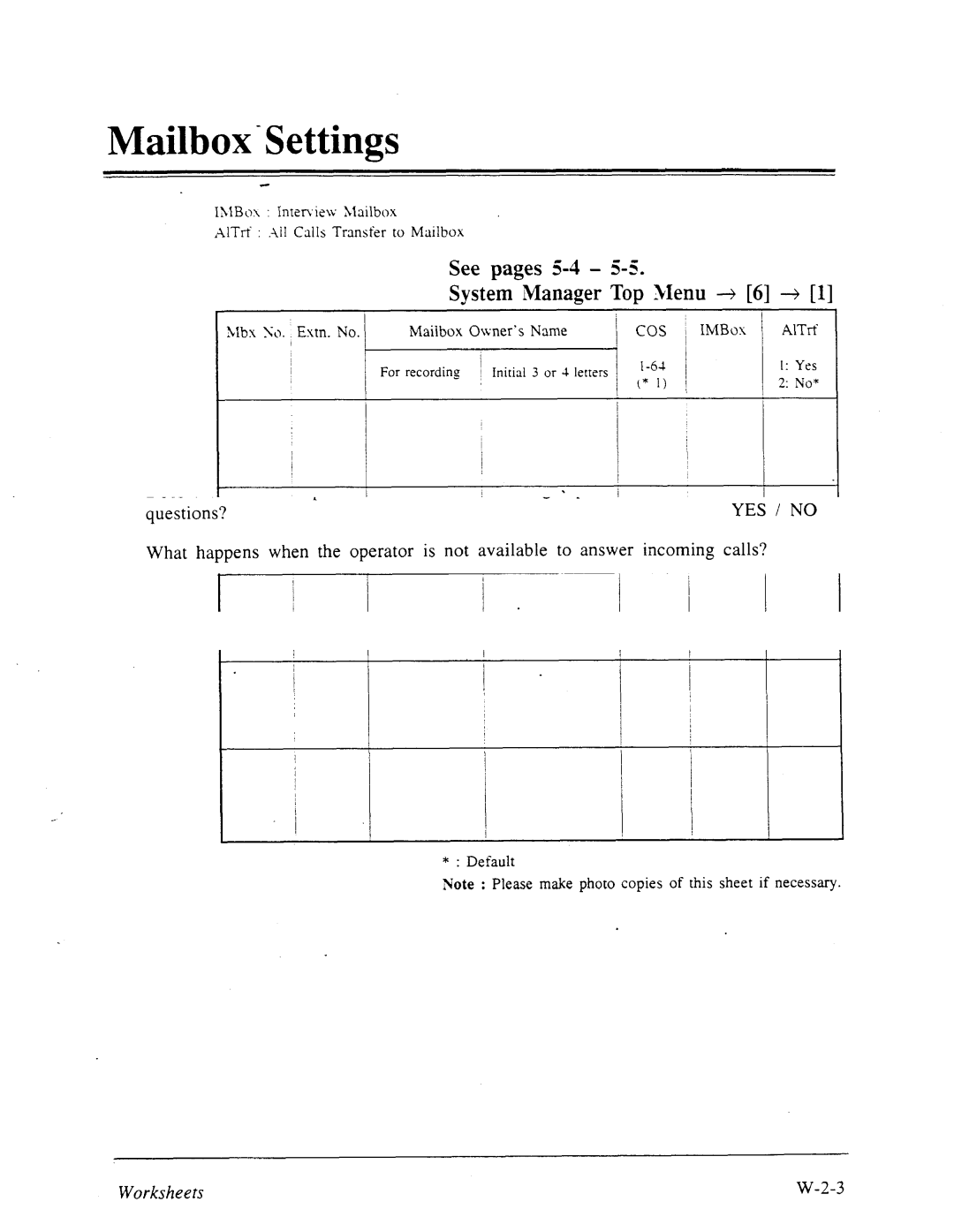 Panasonic panasonic manual Mailbox-Settings, See pages 