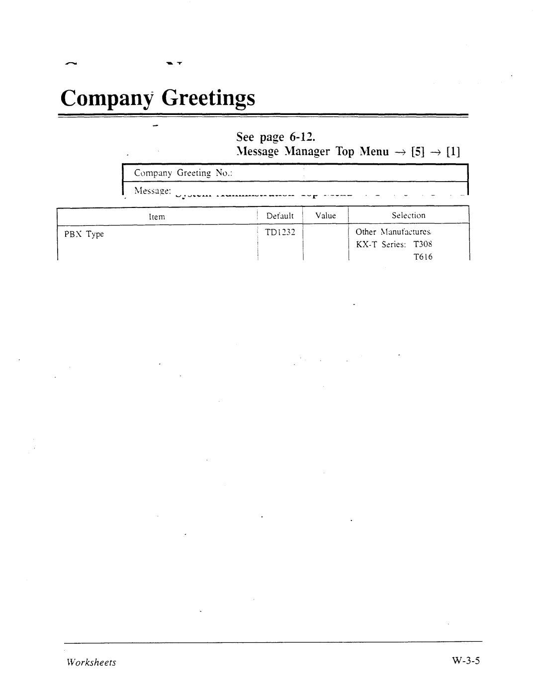 Panasonic panasonic manual Company Name, See pages 6-E MessageManager Top Menu -+ 5 3, Company hame 