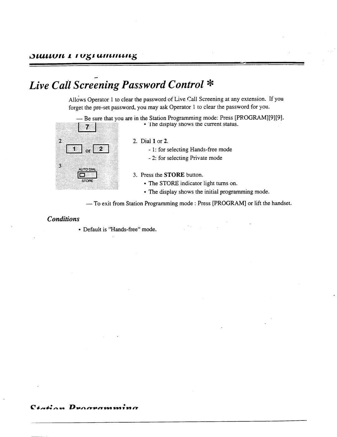 Panasonic panasonic manual Station Programming 