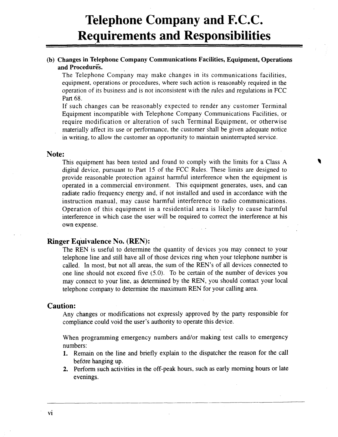 Panasonic panasonic manual Ringer Equivalence No. REN 