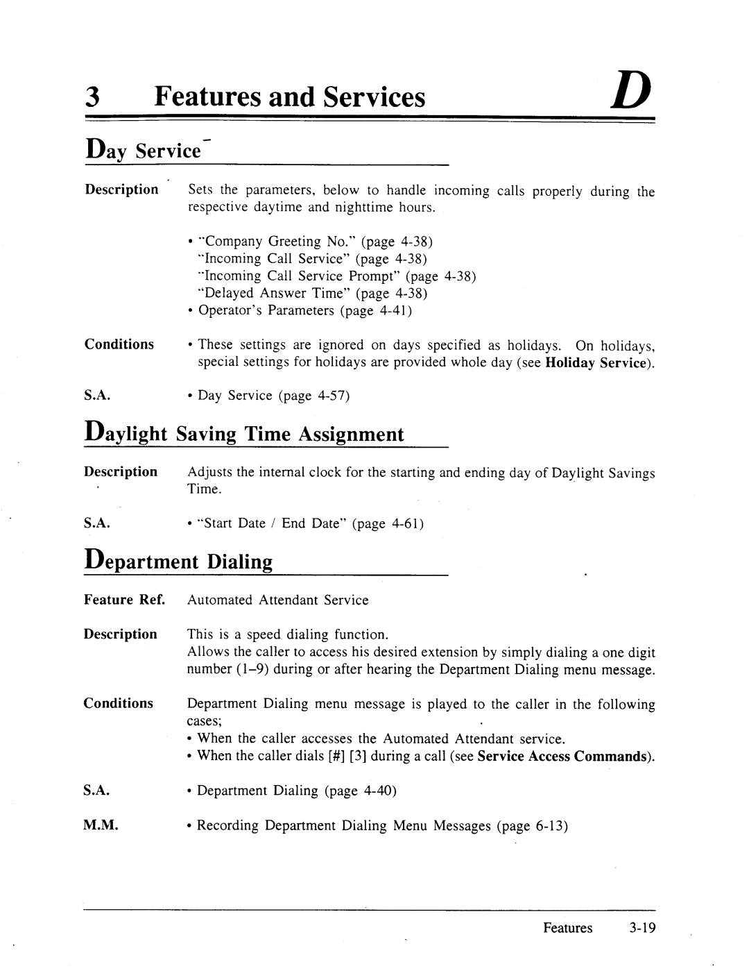 Panasonic panasonic manual Dav Service, Time Assignment, Department Dialing 