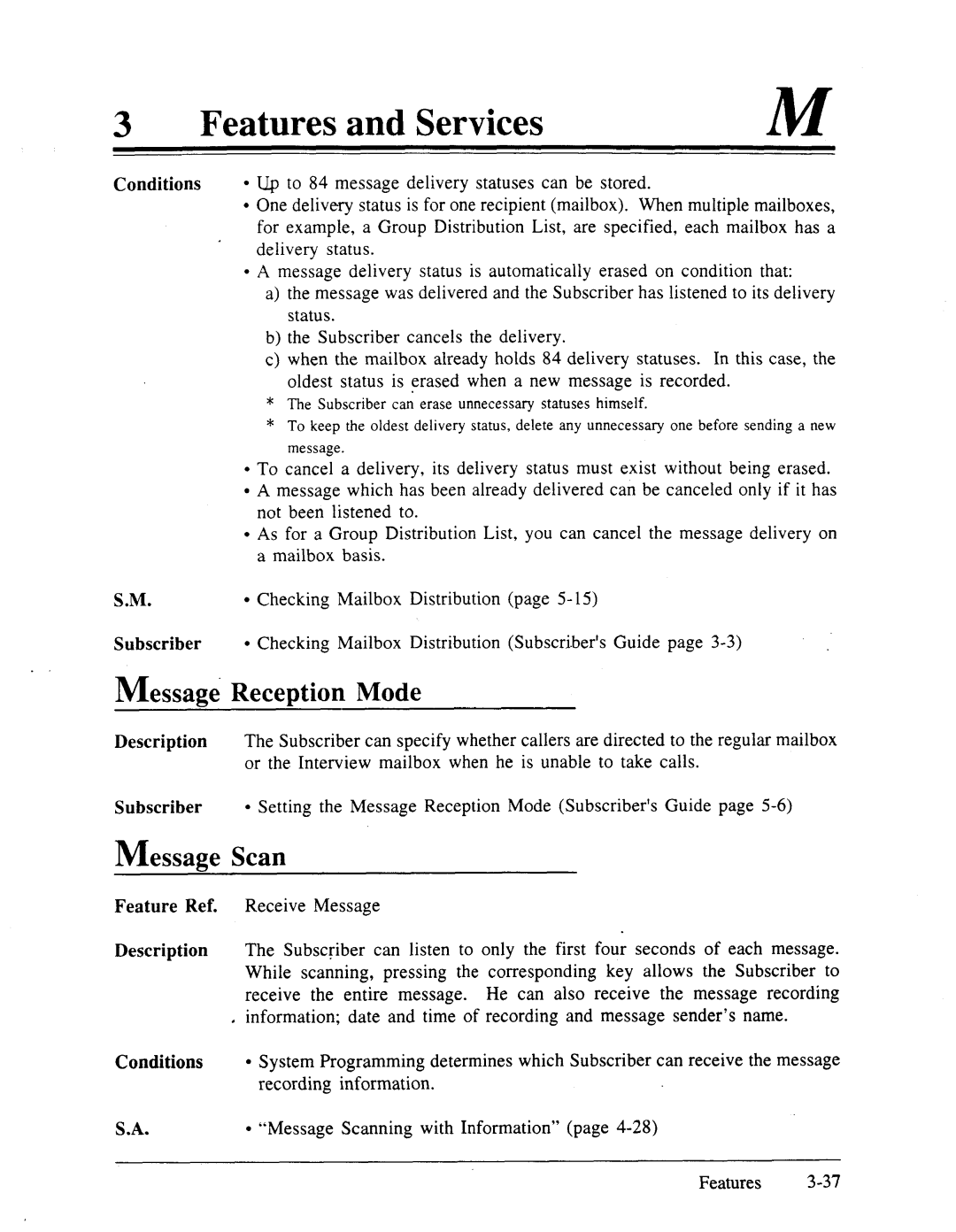 Panasonic panasonic manual Message Reception Mode, Essage Scan, Or the Interview mailbox when he is unable to take calls 