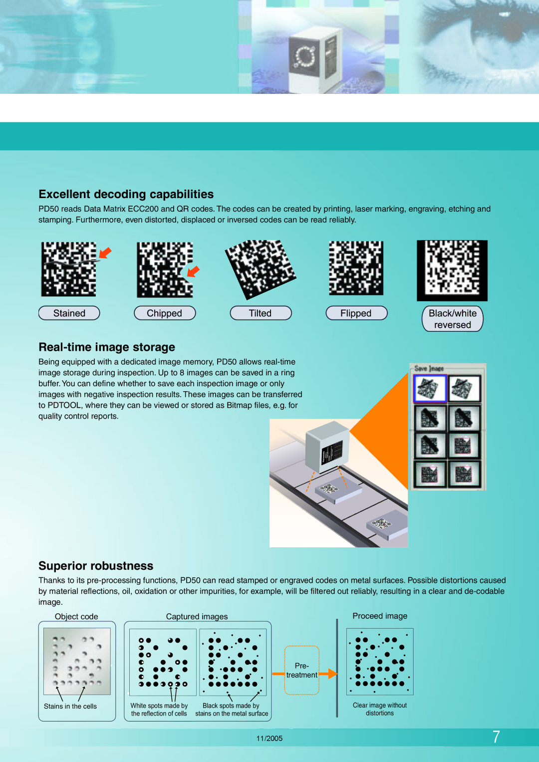 Panasonic PD50 manual Excellent decoding capabilities, Real-time image storage, Superior robustness 