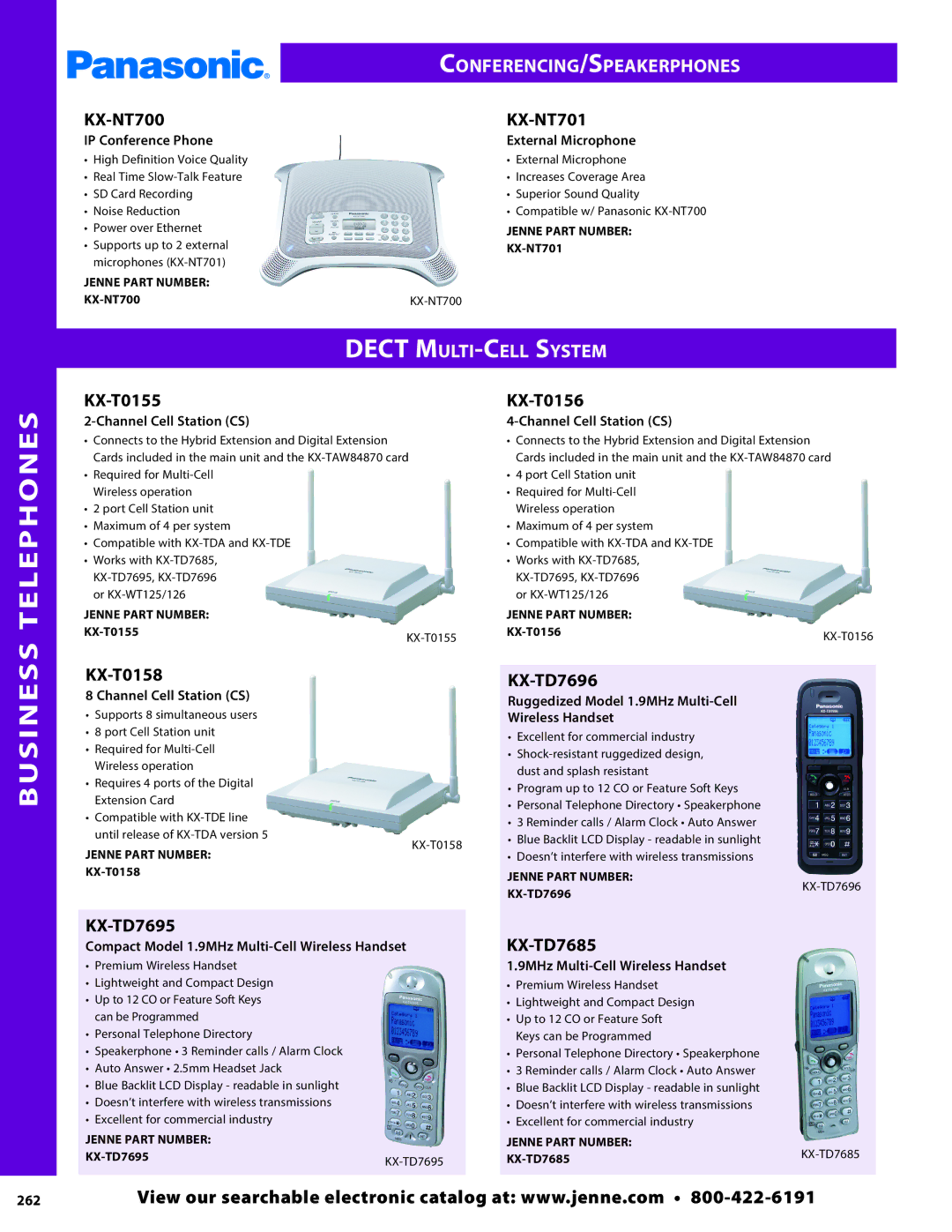 Panasonic PMPU2000 manual KX-TD7696, Ruggedized Model 1.9MHz Multi-Cell Wireless Handset 