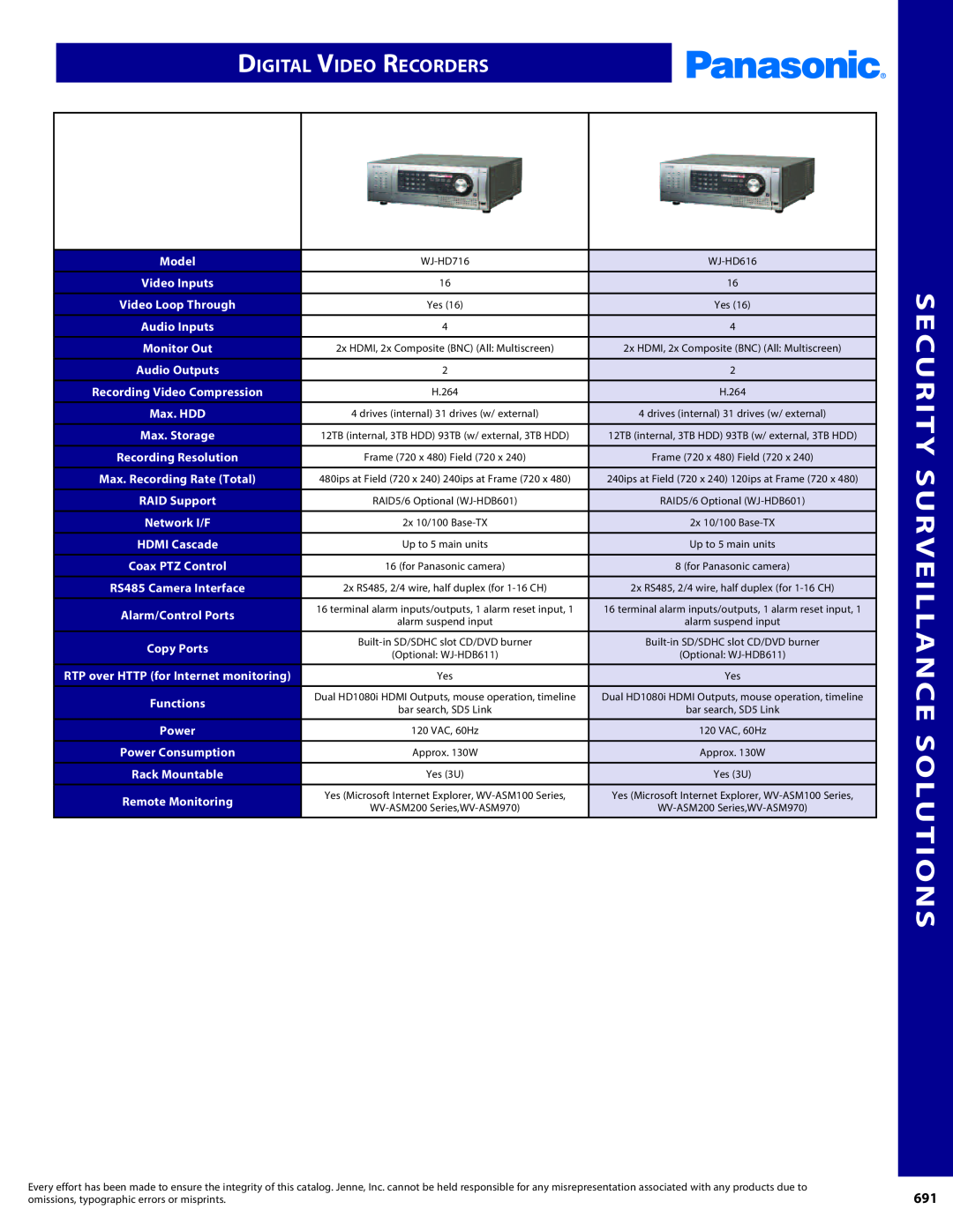 Panasonic PMPU2000 manual Digital Video Recorders, Security Surveillance Solutions 