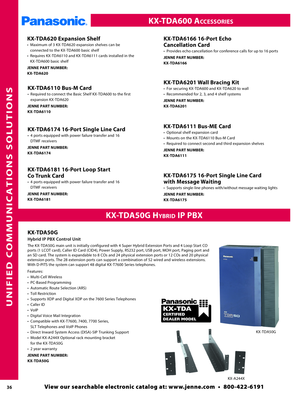 Panasonic PMPU2000 manual KX-TDA600Accessories, KX-TDA50GHybrid IP PBX, Solutions, Unified Communications 