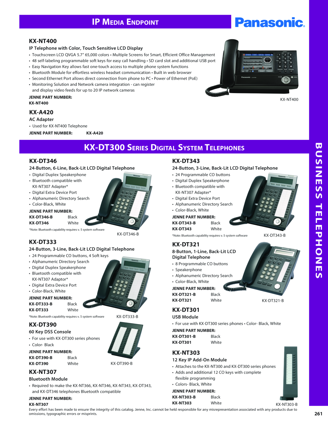 Panasonic PMPU2000 manual Business, IP Media Endpoint, KX-DT300Series Digital System Telephones 