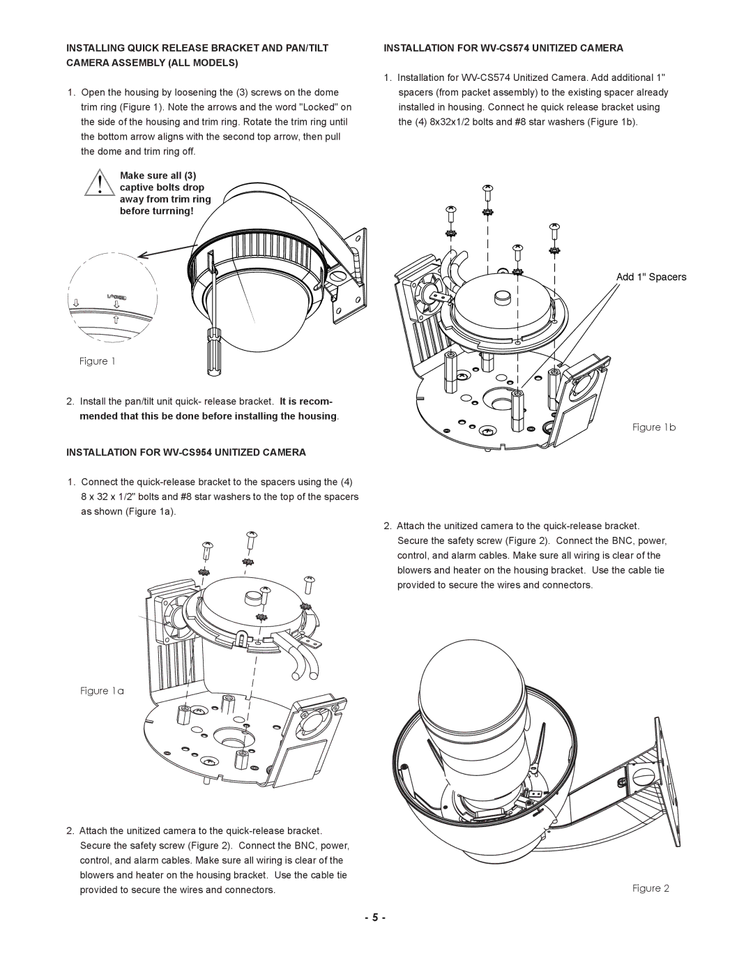 Panasonic POD9CF(W), Pod9cw installation instructions Provided to secure the wires and connectors 