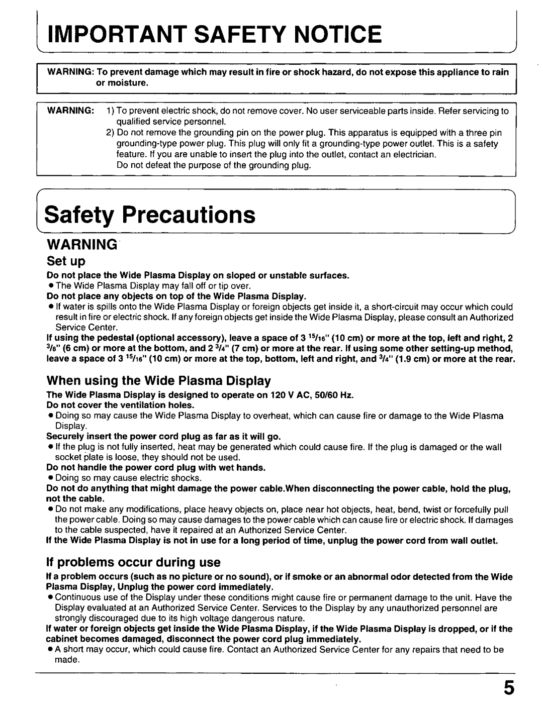 Panasonic PT 37P1, PT-42P1 manual 