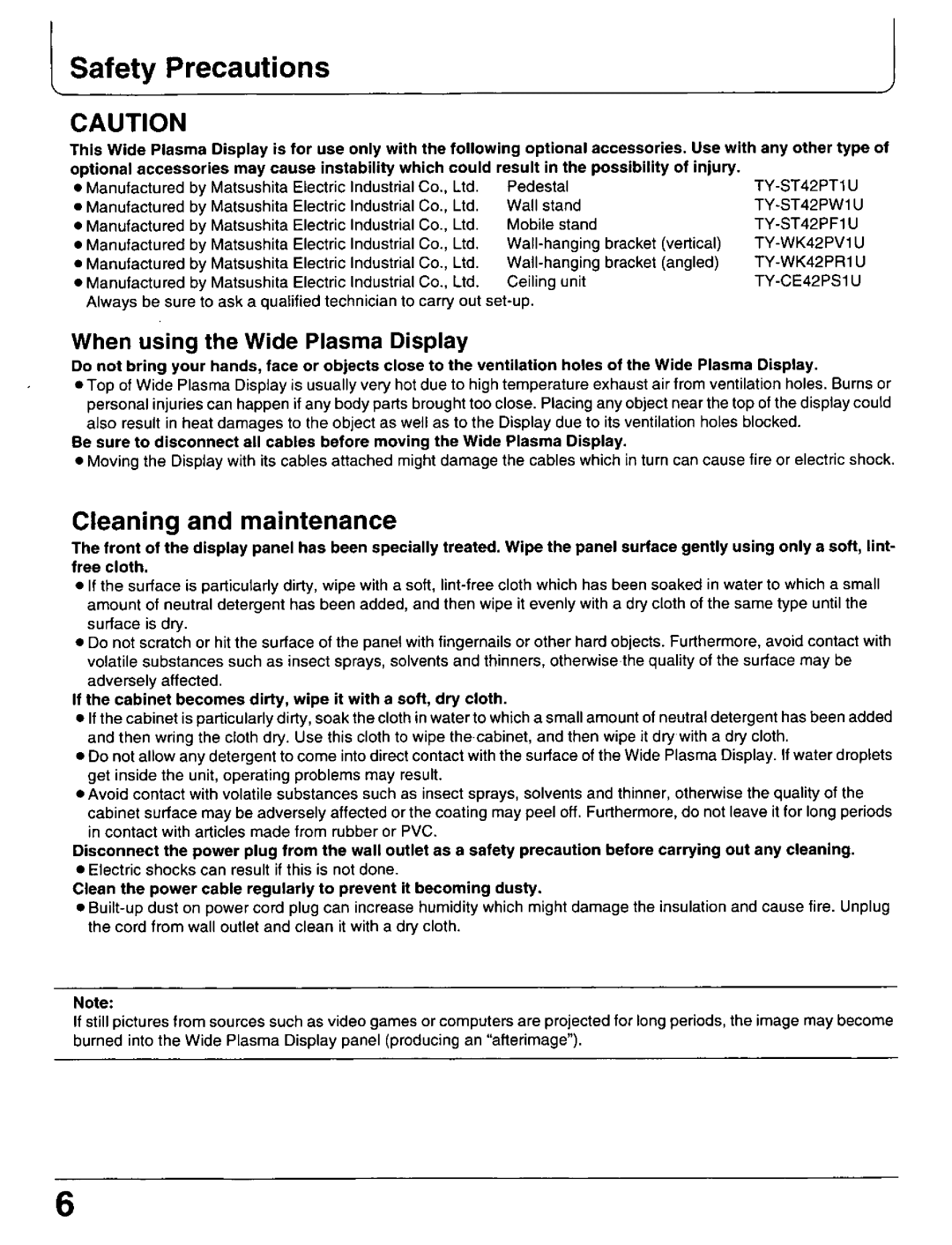 Panasonic PT-42P1, PT 37P1 manual 