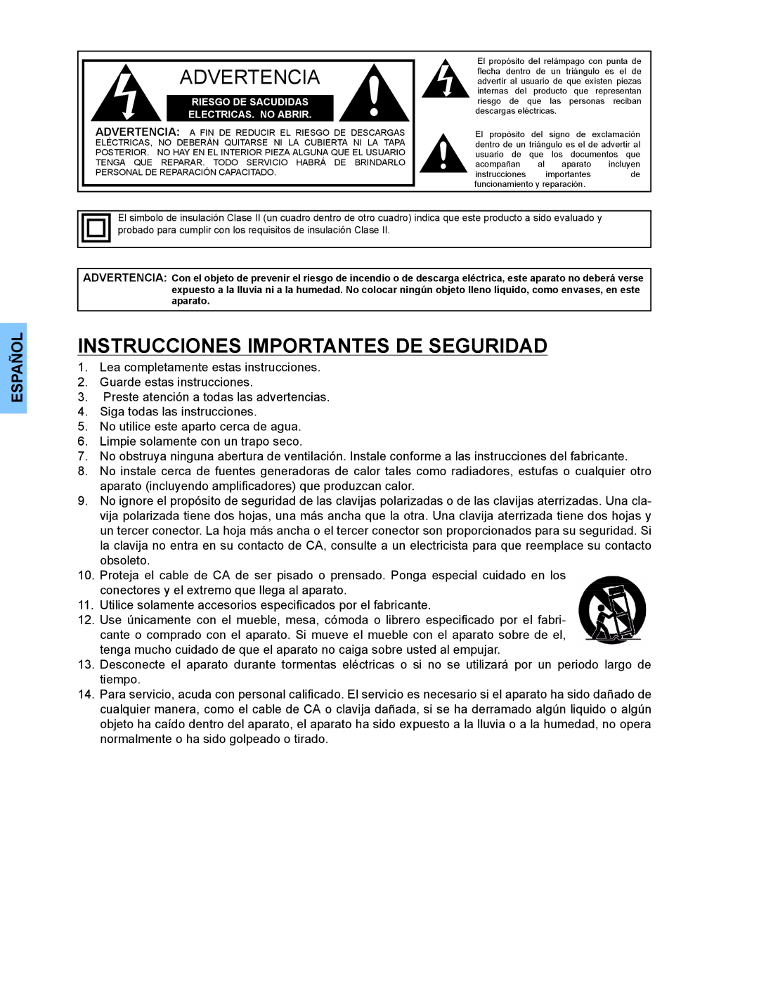 Panasonic PT 47WXD64 operating instructions Instrucciones Importantes DE Seguridad 