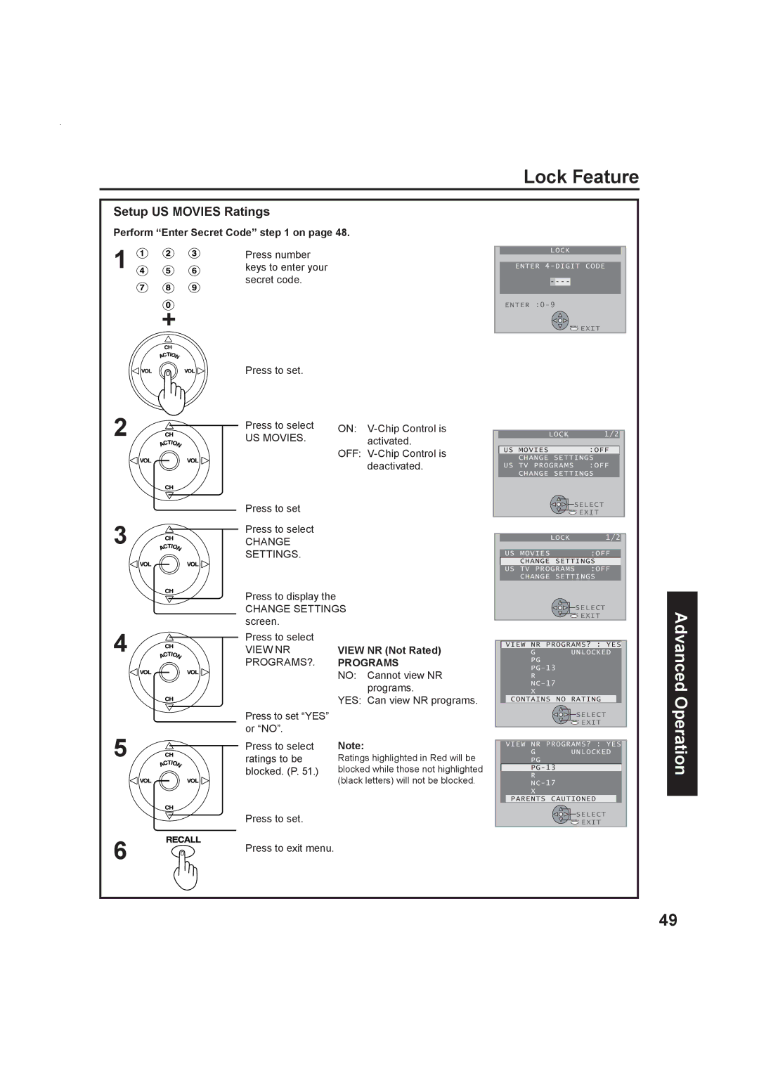 Panasonic Multimedia Projection Display Lock Feature, Setup US Movies Ratings, Perform Enter Secret Code on, Programs 