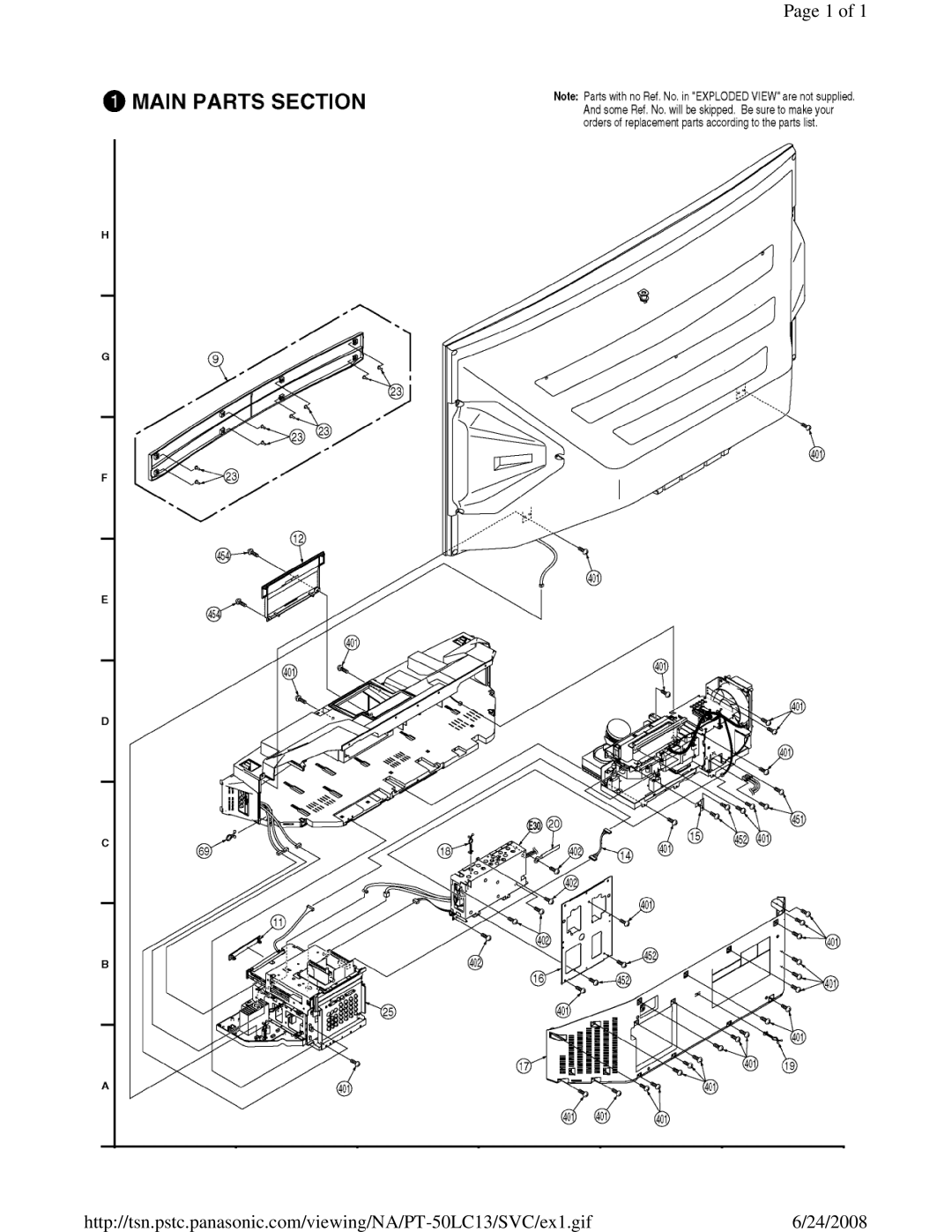 Panasonic PT-50LC13 service manual 24/2008 