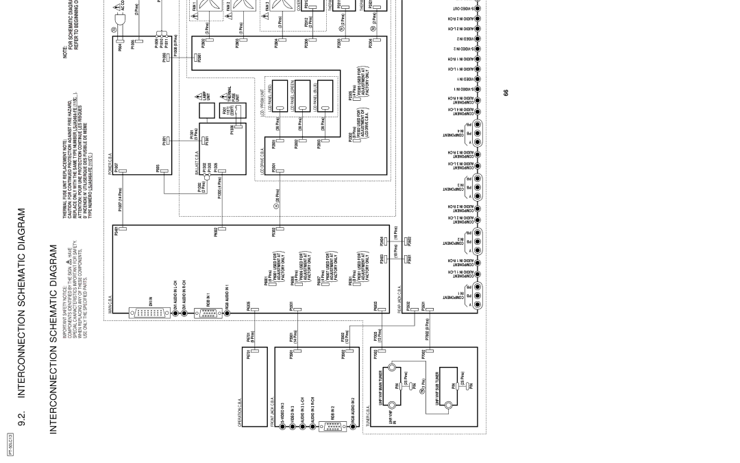 Panasonic PT-50LC13 service manual Interconnection Schematic Diagram, LCD Panel Blue 