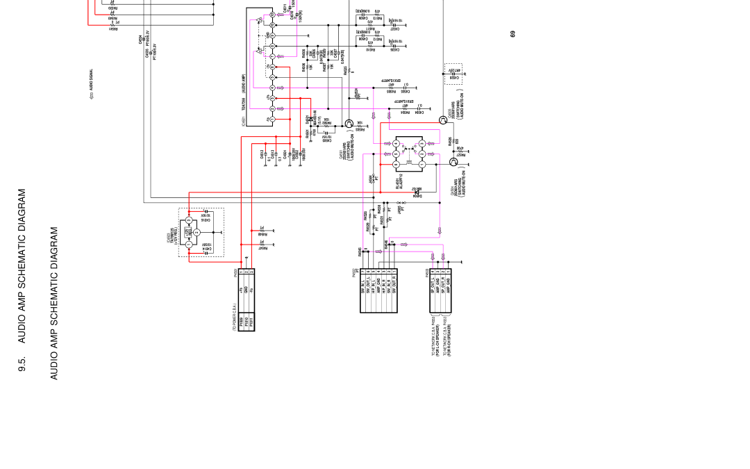 Panasonic PT-50LC13 service manual Audio AMP Schematic Diagram, To Power C.B.A, To Network C.B.A. P4553 